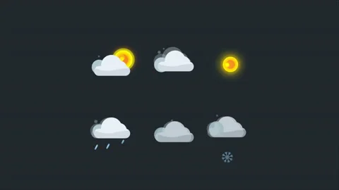 Weather Icons Loop Stock Footage 232811258