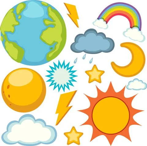 Weather icons seamless pattern 库存插图