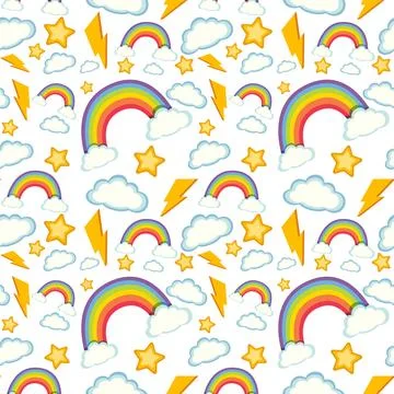 Weather icons seamless pattern イラスト素材