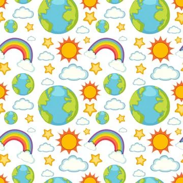 Weather icons seamless pattern イラスト素材