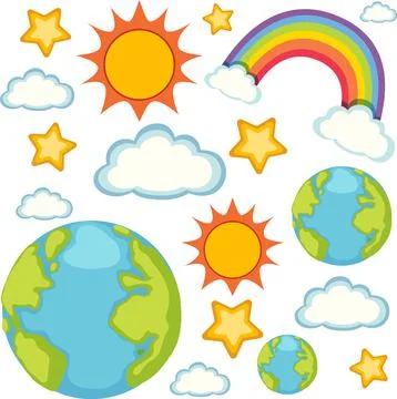 Weather icons seamless pattern 库存插图
