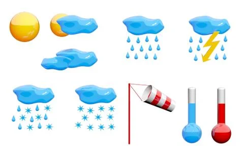 Weather icons set Illustrazione stock