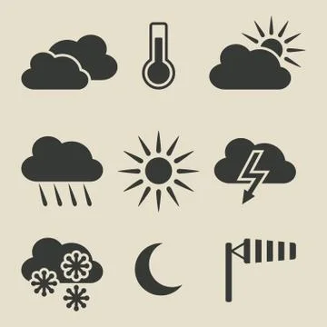 Weather icons set Stock Illustration