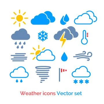 Weather icons set Stock Illustration