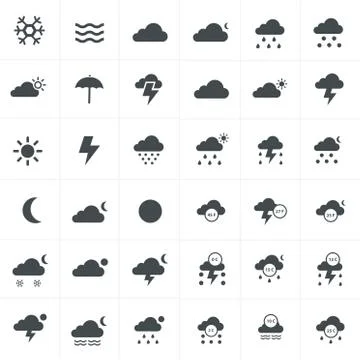 Weather icons Set Illustrazione stock