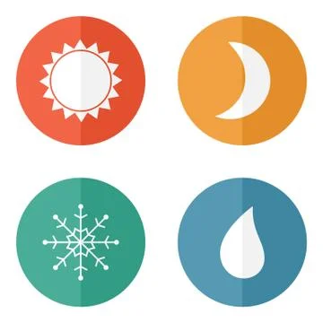 Weather icons set Stock Illustration