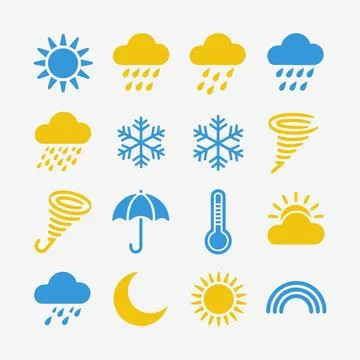 Weather Icons Set. Stock Illustration