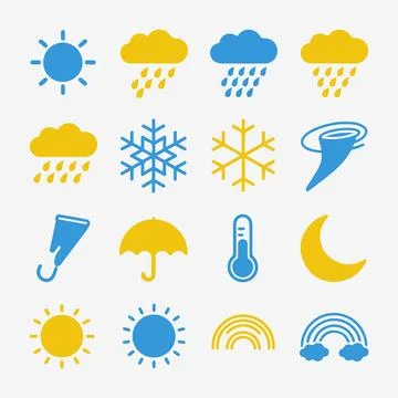 Weather Icons Set. Stock Illustration