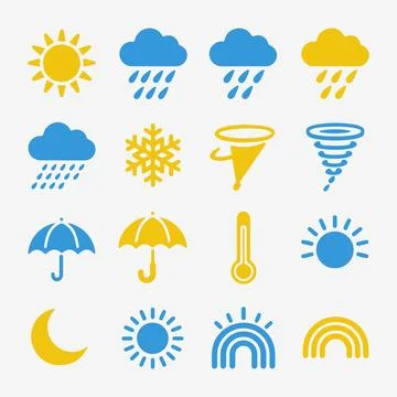 Weather Icons Set. Stock Illustration