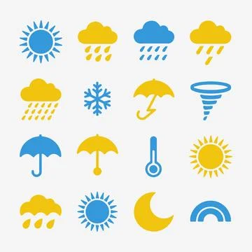 Weather Icons Set. Stock Illustration