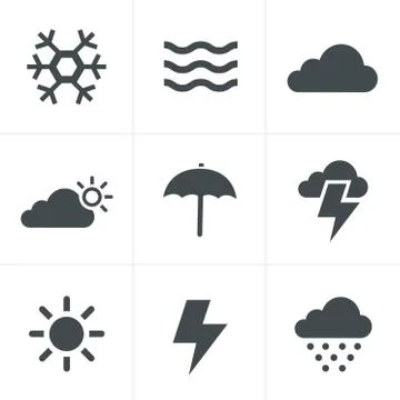 Weather  Icons Set, Vector Design Illustrazione stock