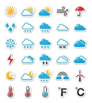 Weather icons set - vector Stock Illustration