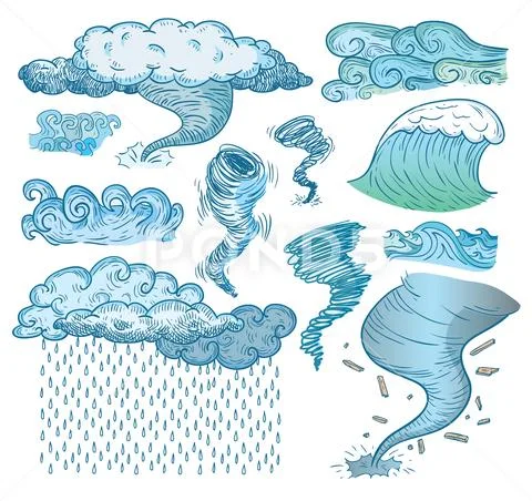 Weather Icons. vector illustration. Stock Illustration