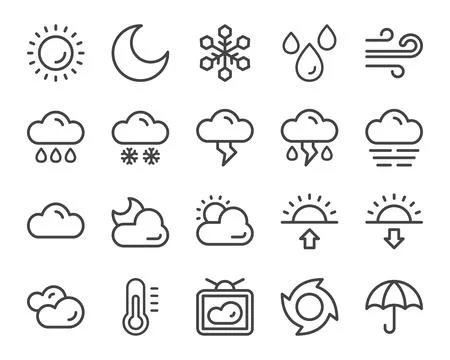 Weather line icon set イラスト素材