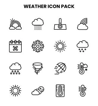 Weather Line Icons Pack Stock Illustration