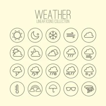 Weather Linear Icons Stock Illustration