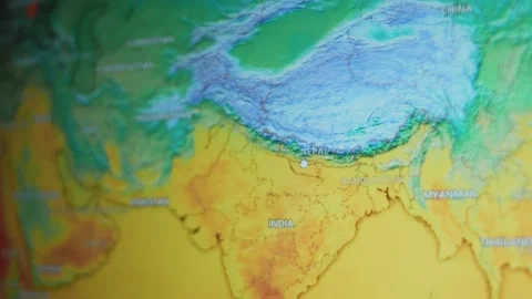 Weather map. Graphic presentation of Earth Globe showing the high temperature Video stock 273036713