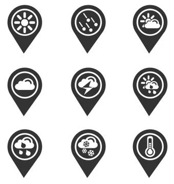 Weather map pointer Illustrazione stock