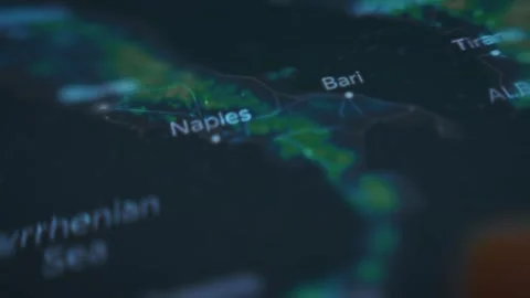 Weather map showing wind direction in Italy viewed on smartphone Stock Footage 288968275