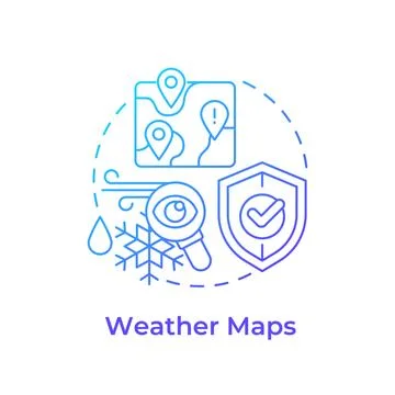 Weather maps blue gradient concept icon Stock-Illustration