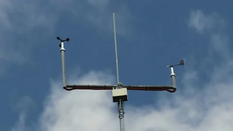 Weather measuring devices working in open air Stock Footage 158251153