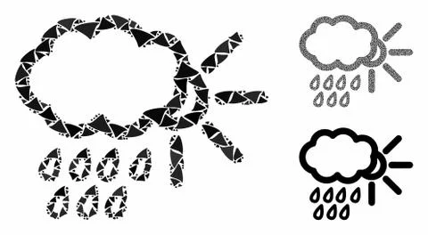 Weather Mosaic Icon of Inequal Elements 스톡 일러스트