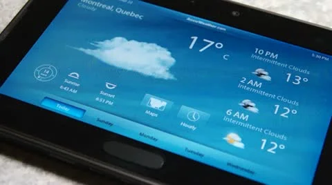 Weather News On Tablet - Full HD Stock Footage