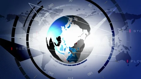 Weather Opening Broadcast Intro Climate Radar Loop 4K UHD Video Footage Stock Footage 343956297