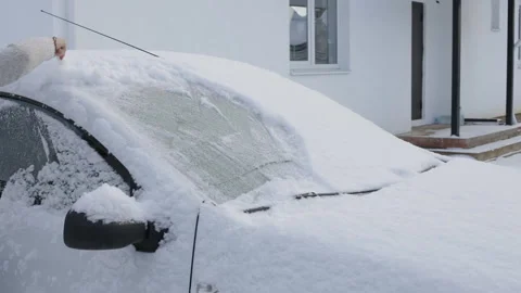 Weather orange danger level due to heavy snowfall Video stock 147720408