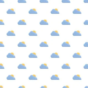 Weather pattern creating seamless sunny and cloudy background Stock Illustration