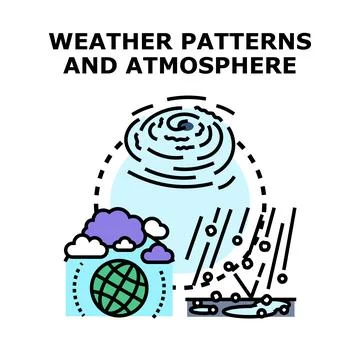 Weather patterns and atmosphere global climate concept Stock Illustration