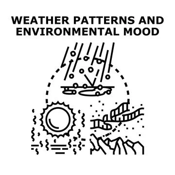 Weather patterns and environmental mood concept Stock Illustration