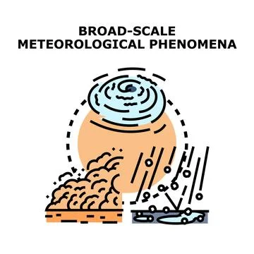 Weather phenomena broad scale meteorological events Stock Illustration