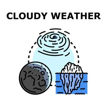 Weather phenomena concept with storm, cloud, and iceberg 스톡 일러스트