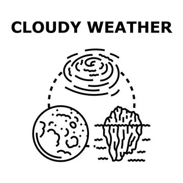 Weather phenomena concept with storm, cloud, and iceberg Stock Illustration