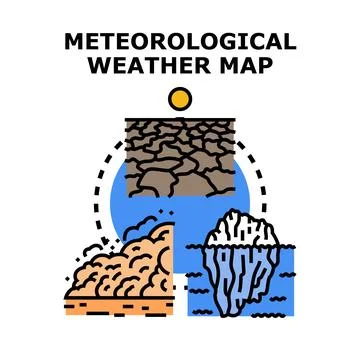 Weather phenomena creating environmental climate change concept Stock Illustration