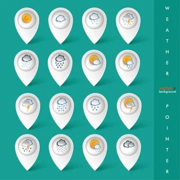 Weather pointer green background Stock Illustration