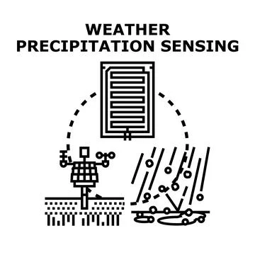 Weather precipitation sensing modern technology concept Stock Illustration