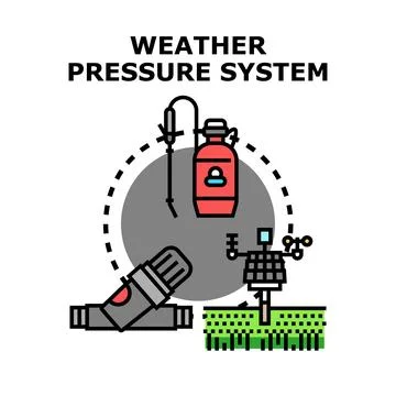 Weather pressure system predicting climate conditions Stock Illustration