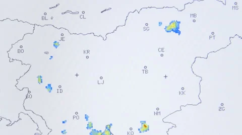 Weather radar detecting storm clouds over Slovenia 4K Stock Footage 64971664