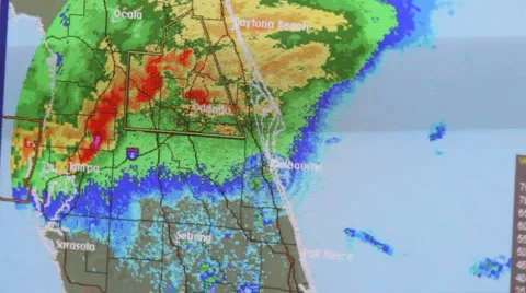 Weather radar flickers on a computer screen Vídeo Stock 2361744