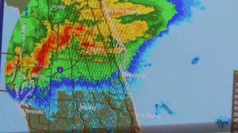 Weather radar flickers on a computer screen Vídeo Stock 2361796