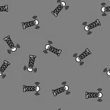 Weather radar hurricane disaster vector seamless pattern Illustrazione stock