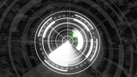 Weather radar interface with green glowing target and transparent map overl.. Stock Footage 321450185