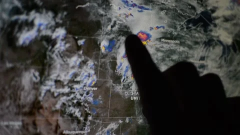 Weather radar on a meteorologist's computer. hurricane storm analysis 動画素材 200872510