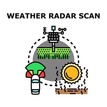 Weather radar scanning climate change and drought effects Stock Illustration