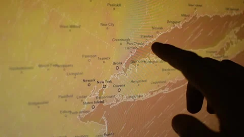 Weather radar technology. wind and storm analysis on a global radar Stock-Footage 202308683