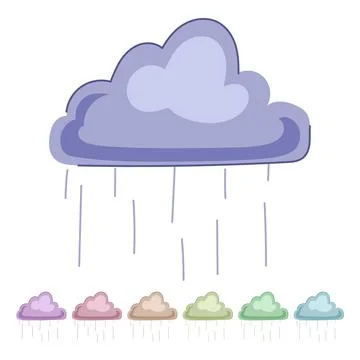 Weather rain cloud vector cartoon graphic Stock Illustration