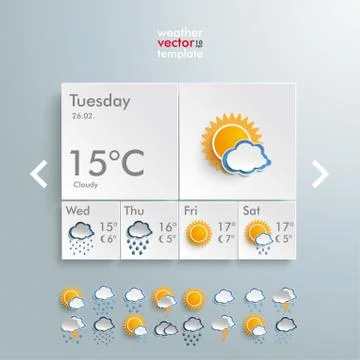 Weather rectangles template Stock Illustration