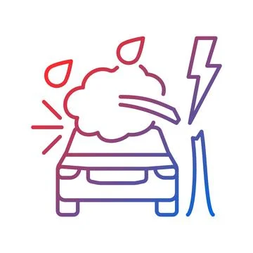 Weather related damage gradient linear vector icon 스톡 일러스트